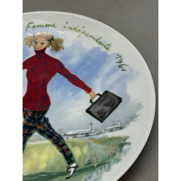 collector plate French FR Ganeau 16& Fils77 Darceau Limoges women business READ - Picture 4 of 8